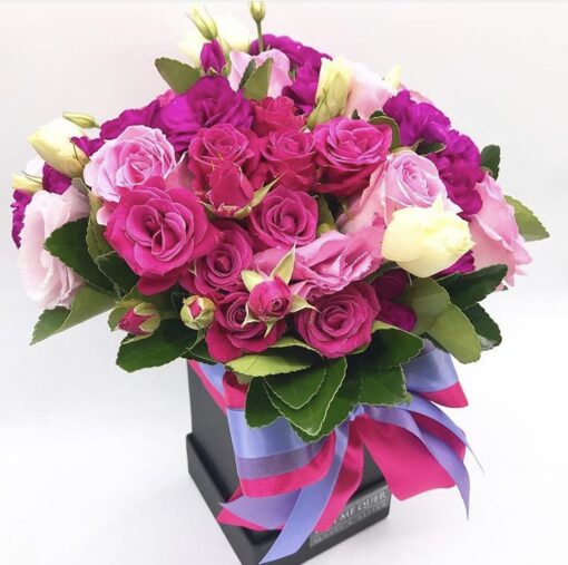BOX PINK FLOWERS
