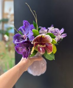 MURANO ROSA COM MIX DE ORQUIDEAS