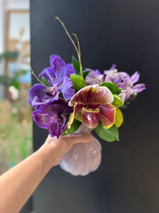 MURANO ROSA COM MIX DE ORQUIDEAS
