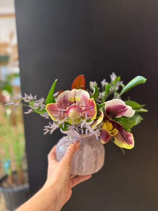 MURANO ROSA COM ORQUIDEAS