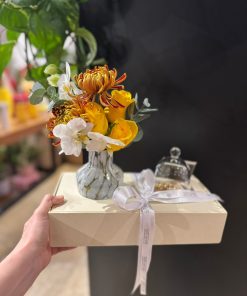 FLOWERS & BRINCO FLOR FOLHEADO