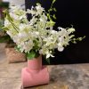TUBO ROSA COM ORQUIDEAS